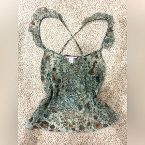 Vintage Victoria’s Secret Floral Ruffle Cami Top